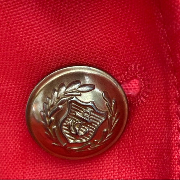 J. Crew Rhode Linen Red Gold Button Classic Blazer - Picture 10 of 13